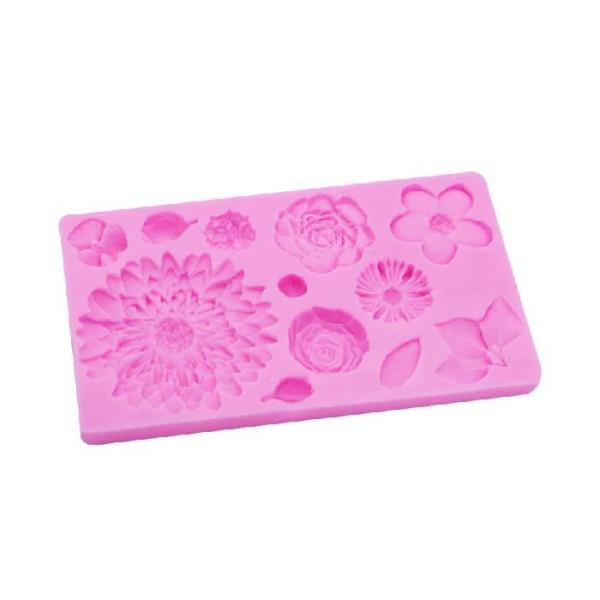 Molde De Silicona Flores Y Hojas G35-38K7-02