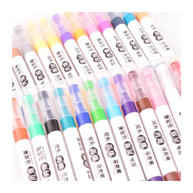 Marcador Acrilico Doble Punta X 24 Colores Chen Rui | Bartola Artística