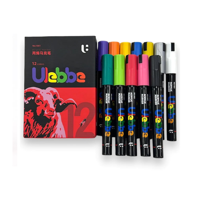 Marcadores Acrilicos Ulebbe X 12 Colores | Bartola Artística