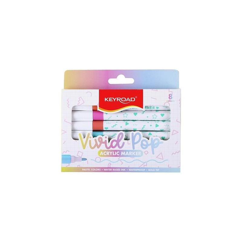 Marcador Acrílico Keyroad Colores Pastel x 8 | Bartola Artística