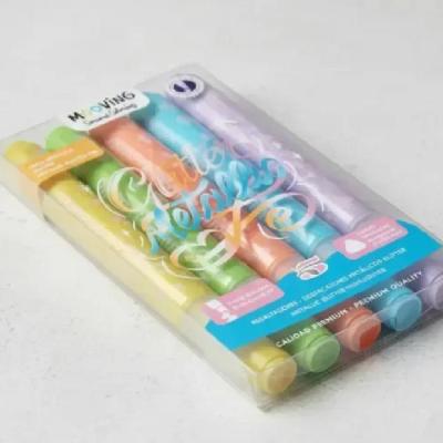 Resaltadores Mooving Metálicos Glitter X 5 Colores | Bartola Artística
