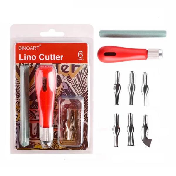 Lino Carving Cutter Tools Con 6 Gubias Sinoart