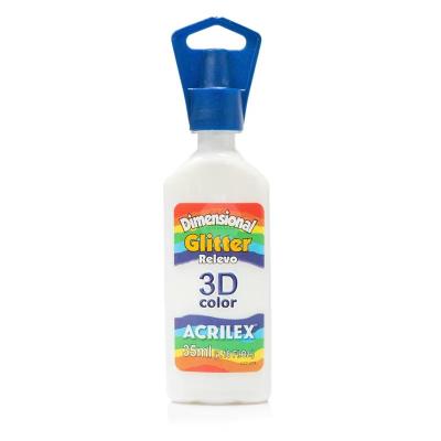 Pintura Dimensional Glitter 35 ml Acrilex | Relieve 3D con Brillo | Bartola Artística