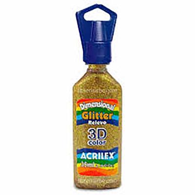 Pintura Dimensional Glitter 35 ml Acrilex | Relieve 3D con Brillo | Bartola Artística