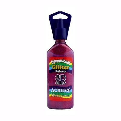 Pintura Dimensional Glitter 35 ml Acrilex | Relieve 3D con Brillo | Bartola Artística