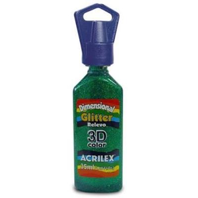 Pintura Dimensional Glitter 35 ml Acrilex | Relieve 3D con Brillo | Bartola Artística