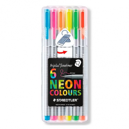 Microfibra Staedtler Fineliner Triplus 334 ( 0,3 mm ) X 6 Colores Neon