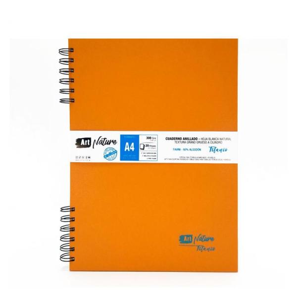 CUADERNO ANILLADO TITANIO A4 TAPA DURA 60% ALG 300 G 20 H