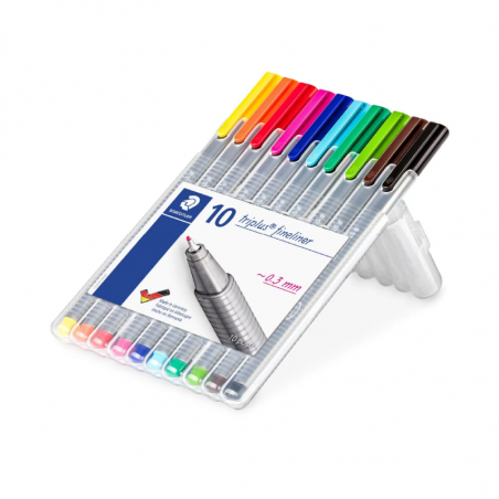 Microfibra Fineliner Triplus 334 ( 0,3 mm ) X 10 Colores