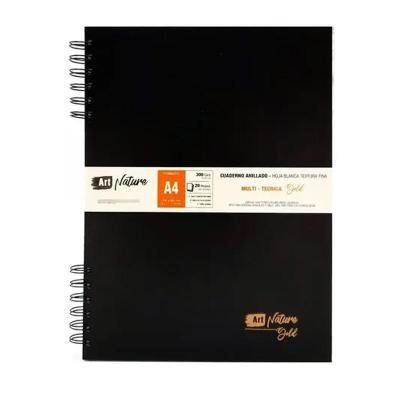 Cuaderno Anillado Gold A4 Tapa Dura 300 g x 20 Hojas | Bartola Artística