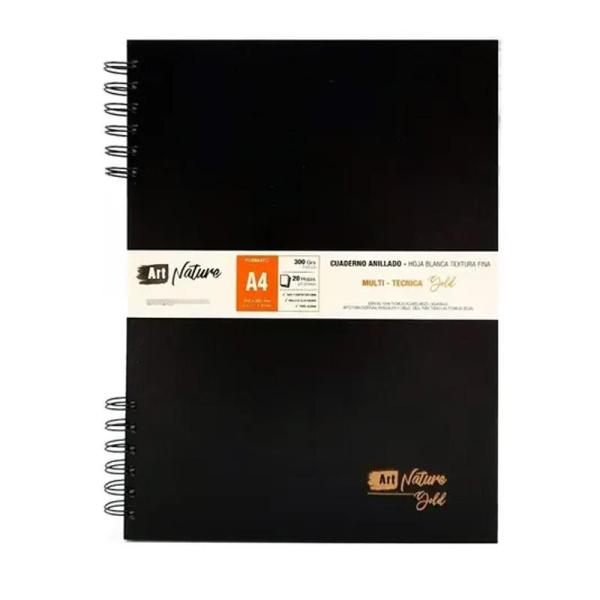 CUADERNO ANILLADO GOLD A4 TAPA DURA 300 G 20 H