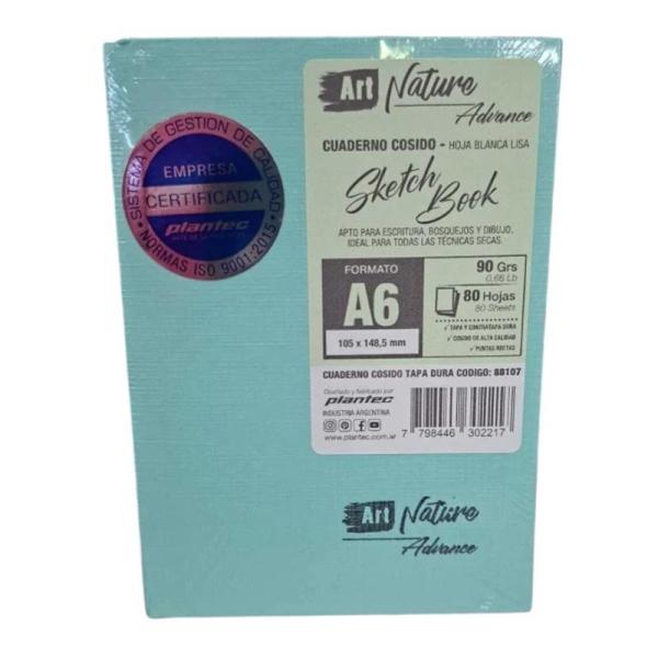 CUADERNO ART NATURE 90 G ADVANCE LISO A6 X 80 H - PLANTEC
