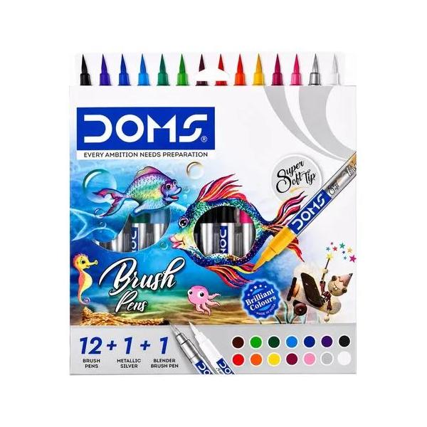 MARCADOR DOMS BRUSH PENS 12 + 1 DIFUMINADOR MARCA DOMS