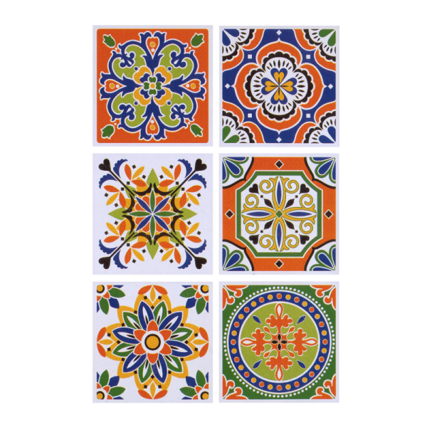 VINILO AZULEJOS AUTOADHESIVOS NARANJA 15 X 15