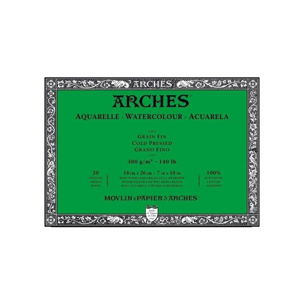 BLOCK ARCHES 300 GRS 20 H GRANO FINO 18 X 26 CM 100% ALGODON