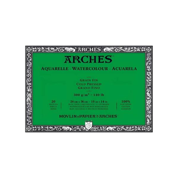 BLOCK ARCHES 300 GRS 20 H GRANO FINO 26 X 36 CM 100% ALGODON