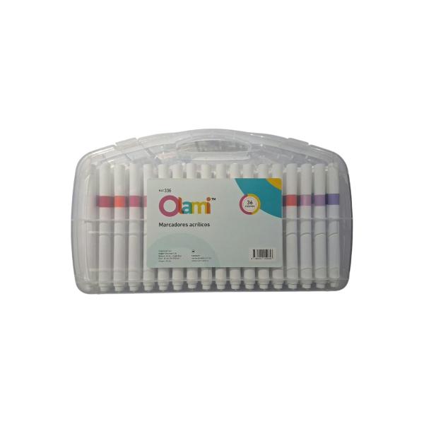 MARCADOR ACRILICO OLAMI ESTUCHE X 36