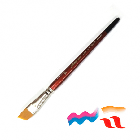 Pincel Biselado De Fibra Sintética Dorada Toray Plantec Serie 8250