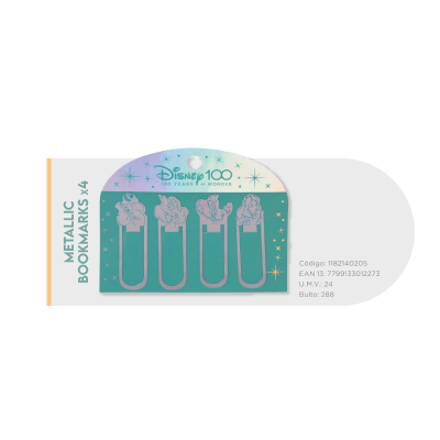 Metallic Bookmarks Disney 100 Años X 4 Unidades - Imagen 2