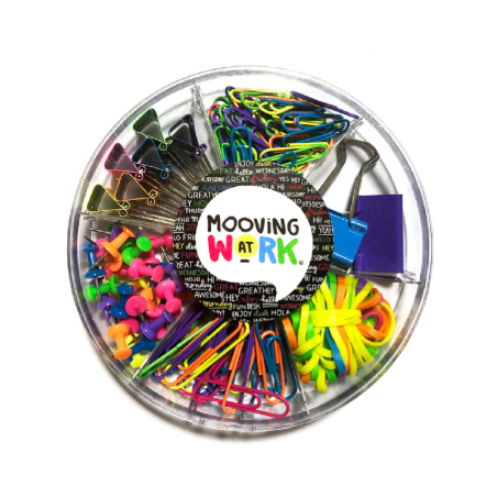 Kit 6 En 1 Neón Mooving Set De Escritorio