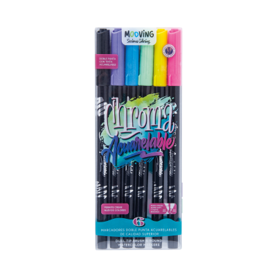 Marcador Chroma Doble Punta Acuarelable X 6  Colores