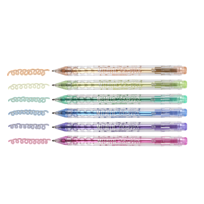 Roller Metallic Tinta Gel Retráctil X 6 Colores - Imagen 2