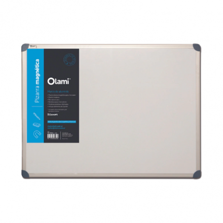 Pizarra Blanca Metálica De Aluminio Olami 60 X 90 Cm