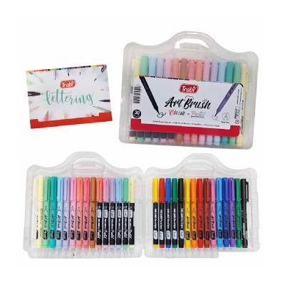 Art Brush Y Microfibra Classic + Pastel Valija X 30 Colores - Imagen 2