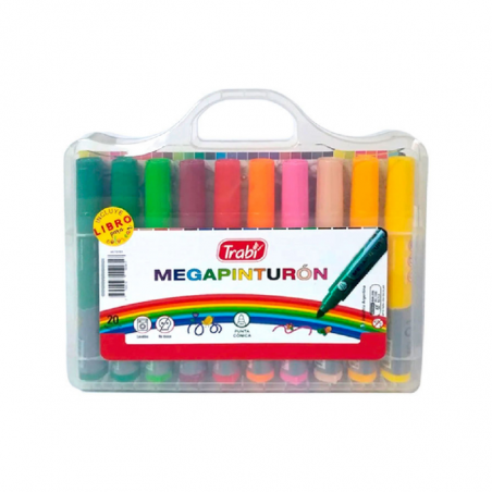 Marcadores Trabi Megapinturón Valija x 20 Colores Jumbo