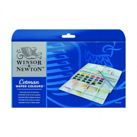 Set De Acuarelas Cotman Winsor X 24 Pastillas + 1 Pincel