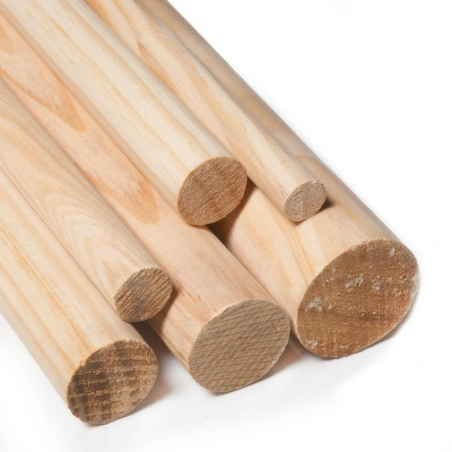 Varilla Redonda De Madera Dura x 1 Metro