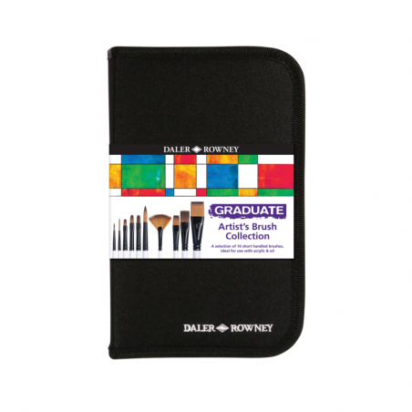 Set De Pinceles Mango Corto Graduate Daler Cartuchera X 10 Unidades