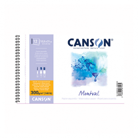 Álbum Espiralado Montval Canson X 12 Hjs 300 Grs 13,5 X 21 cm Grano Fino